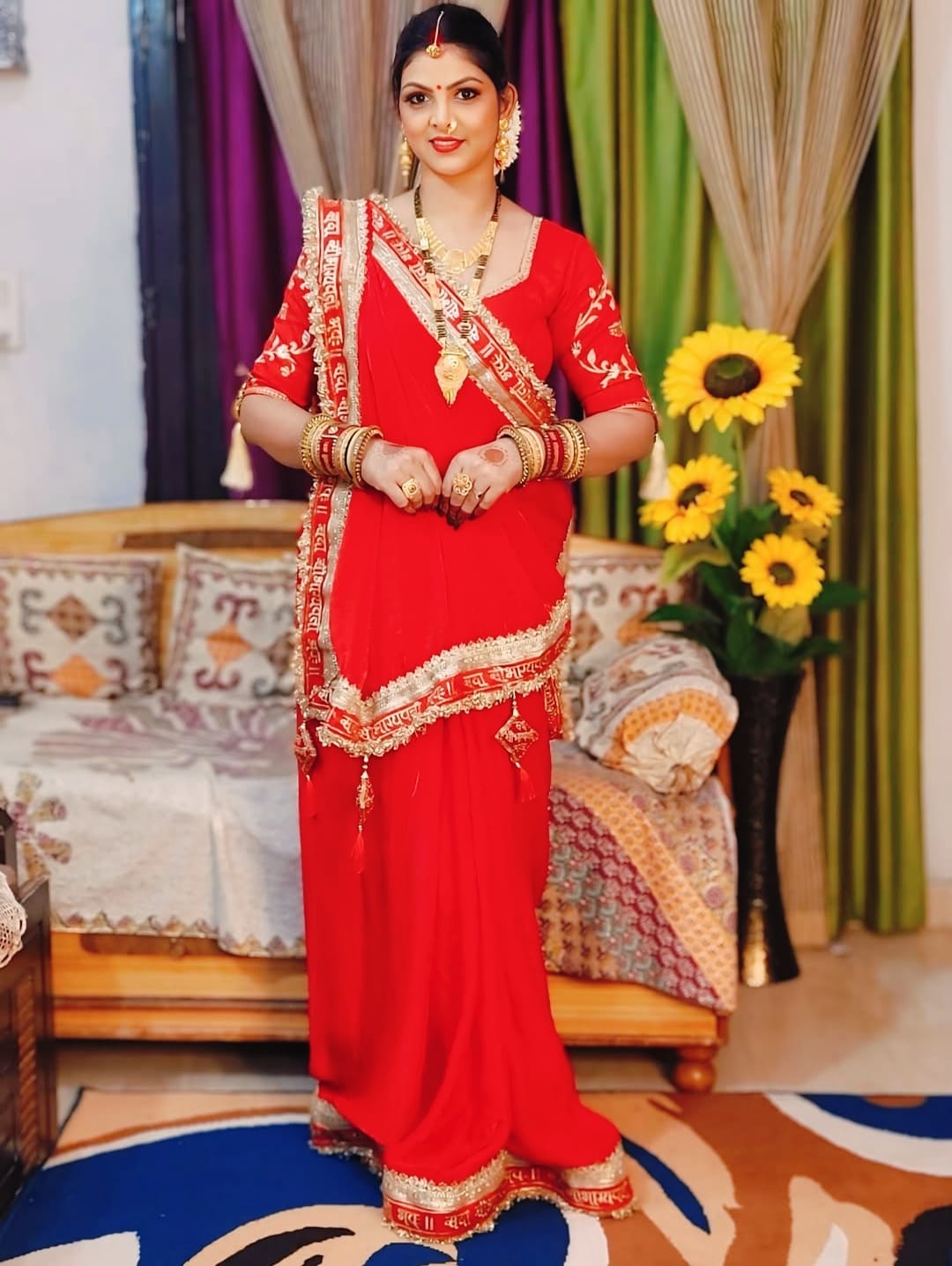 SAUBHAGYAVATI BHAVA Fendy Silk RED