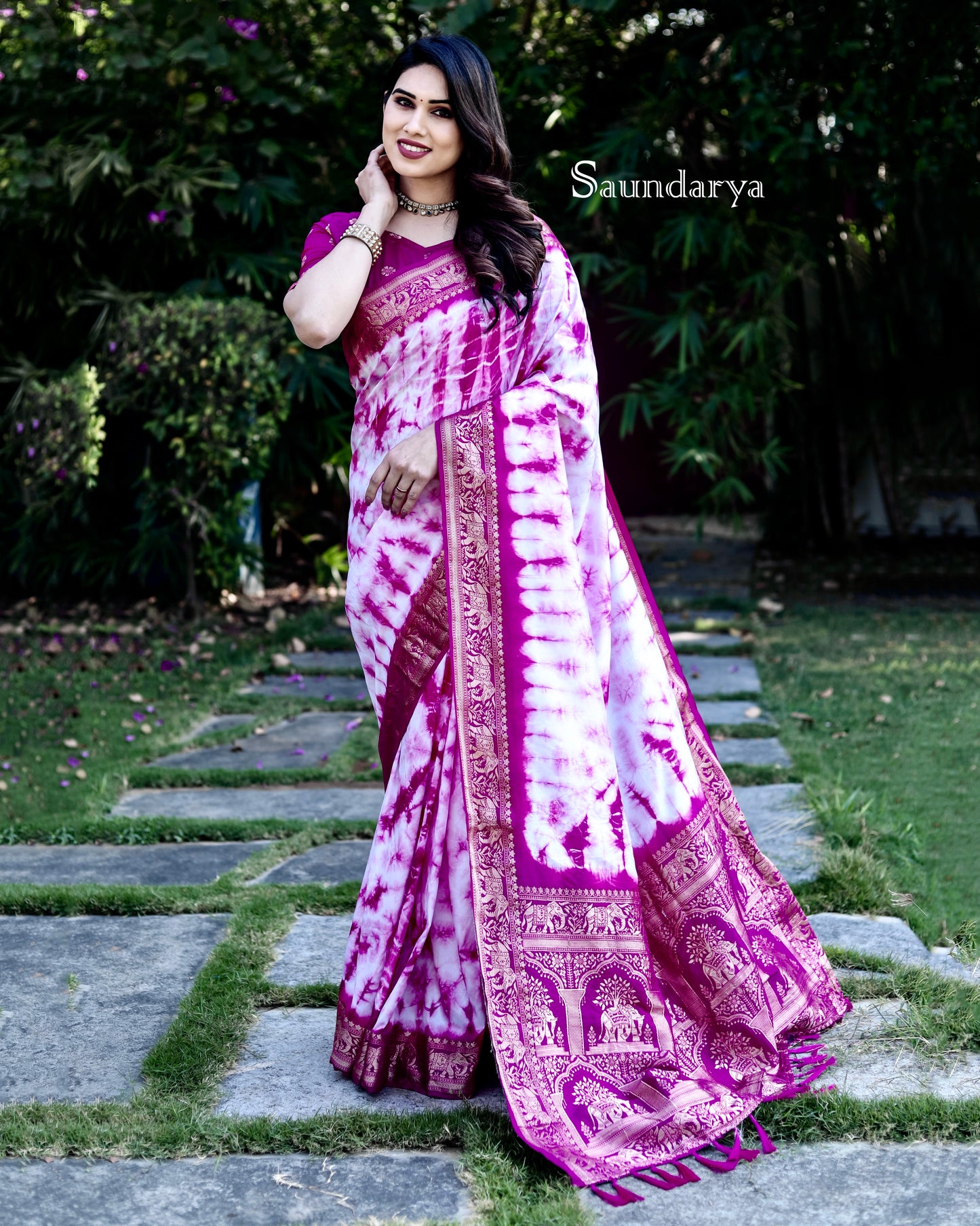Purple Color New Premium And High Quality,Comfortable Sibori Work With Soft Dola Silk