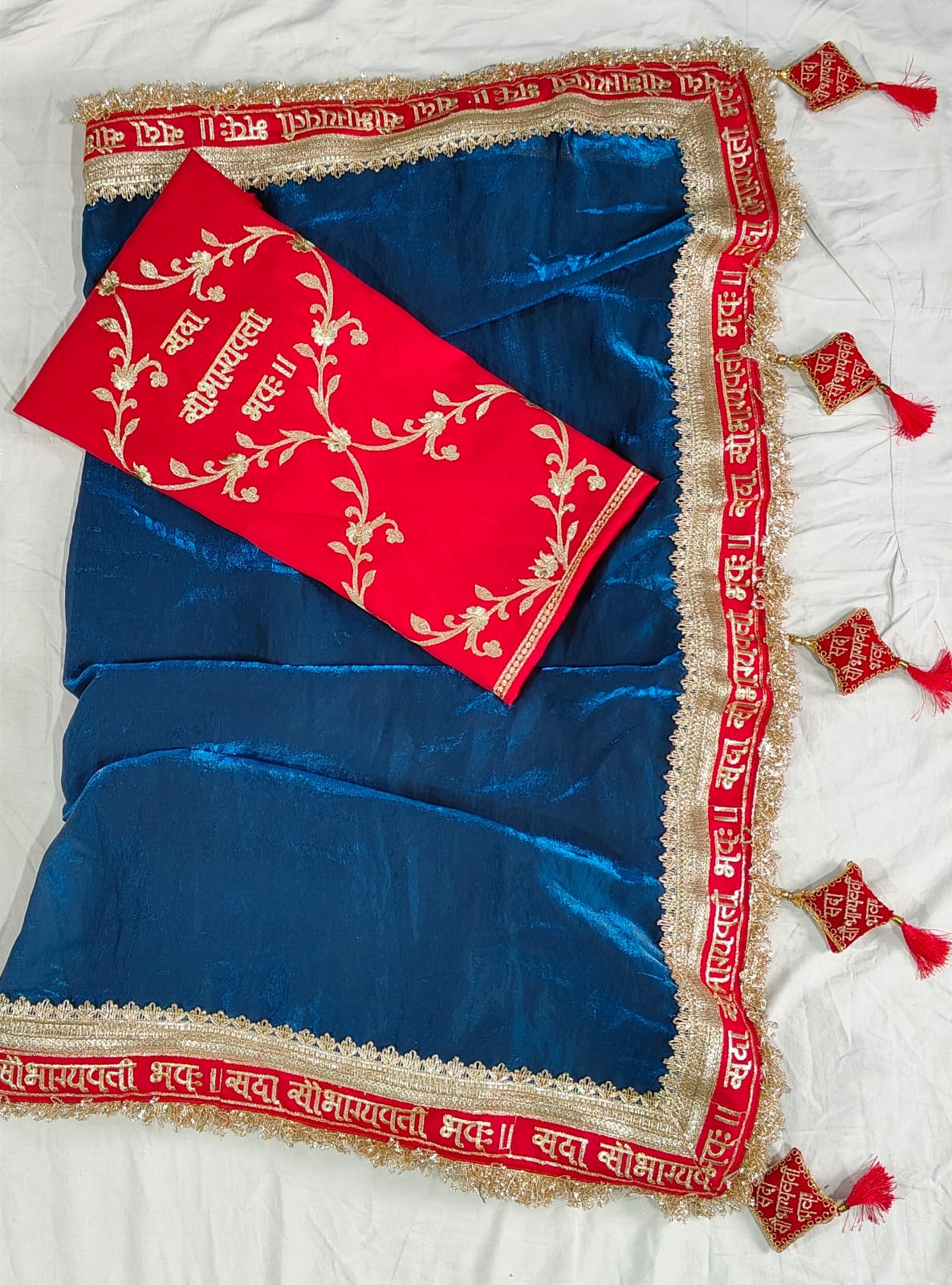 SAUBHAGYAVATI BHAVA Fendy Silk BLUE