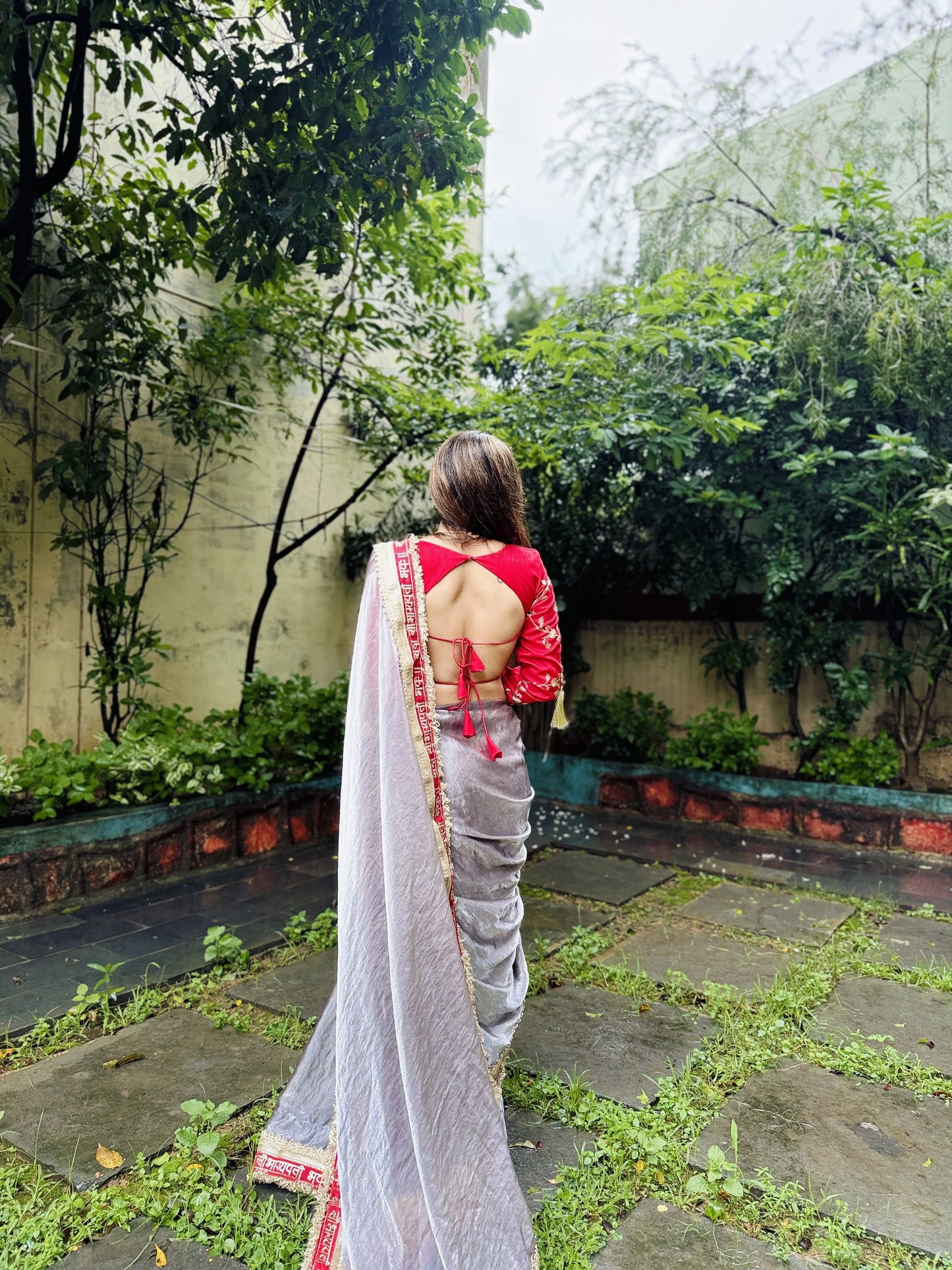SAUBHAGYAVATI BHAVA Fendy Silk grey