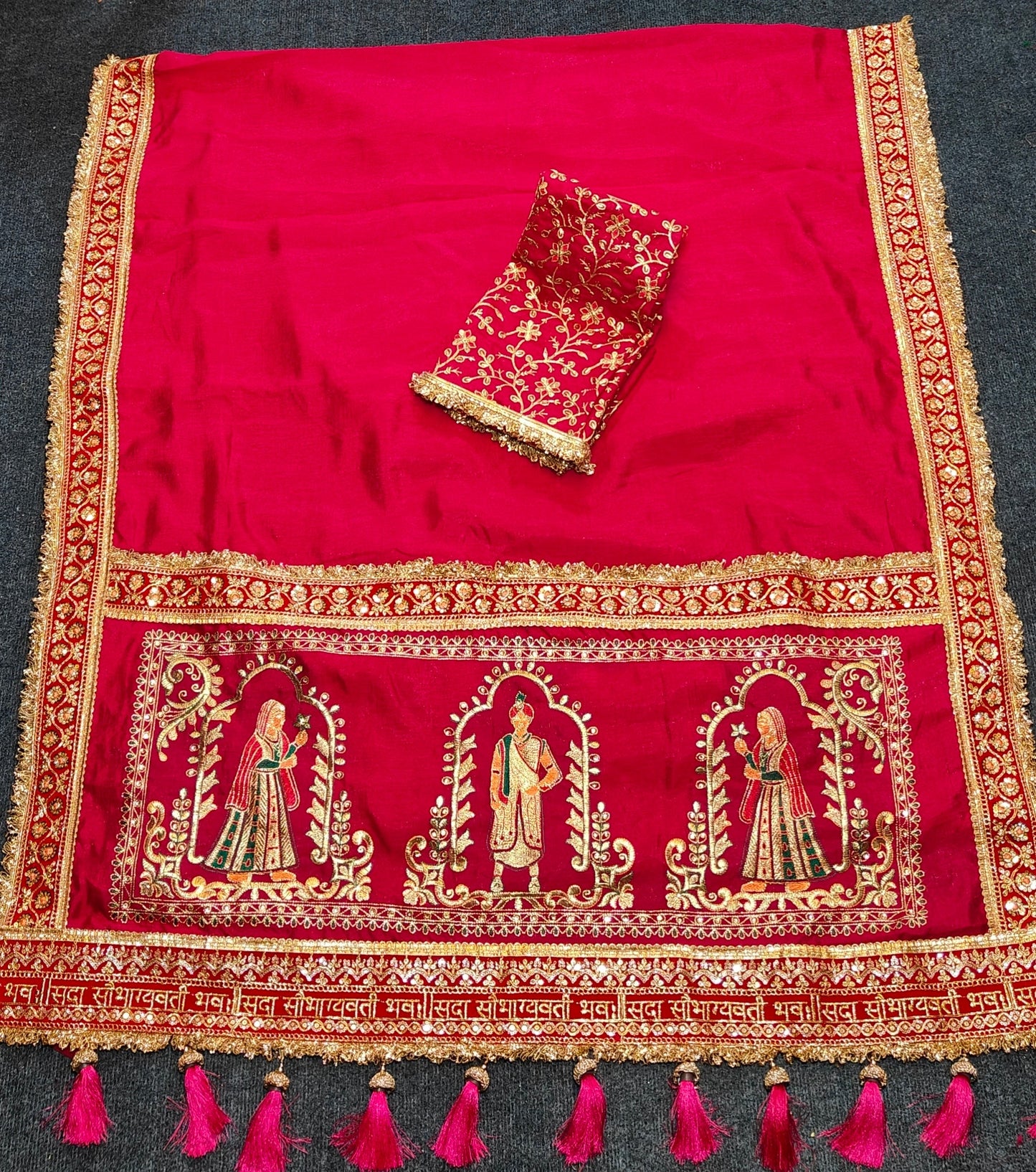 Wedding Special Pink Gold Panetar Saree With Blouse