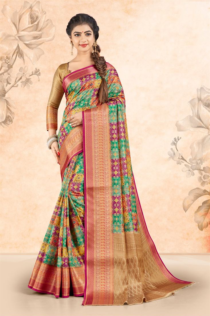 Art Silk Fabric Festive Look Wondrous Saree In Multi Color