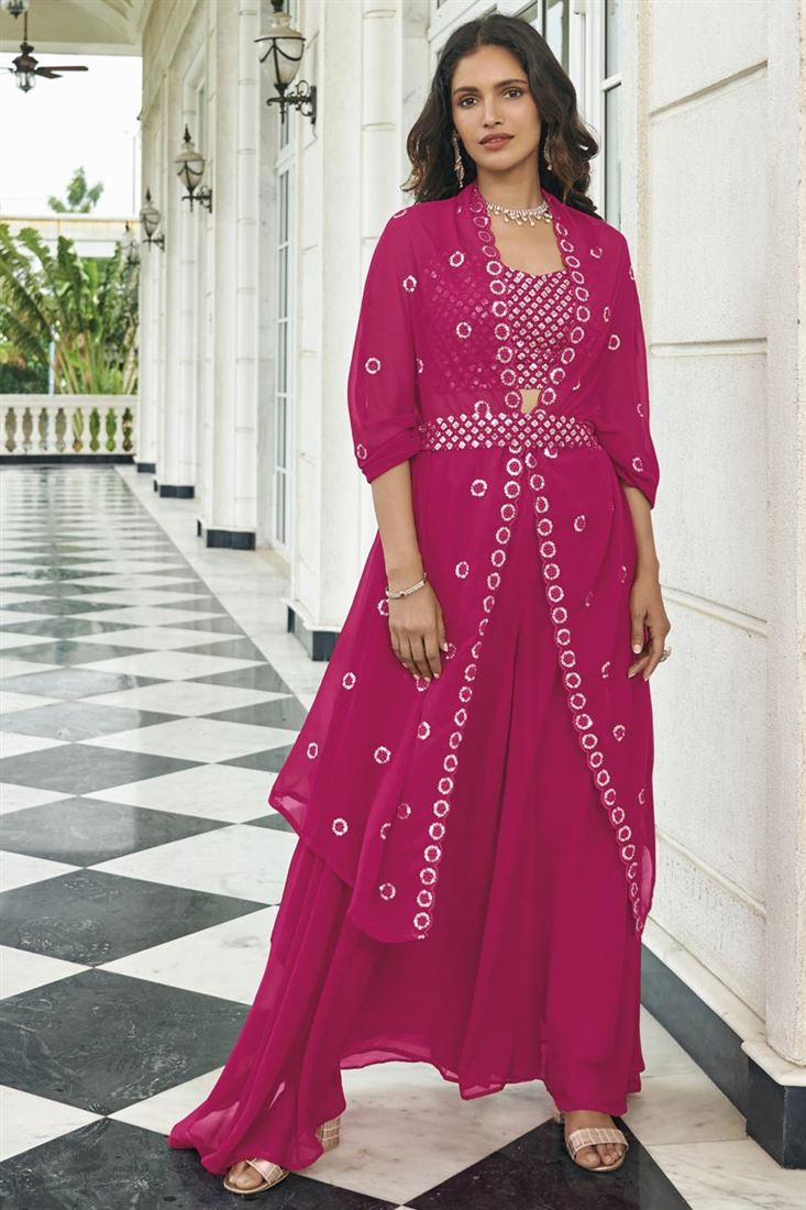 वर्तिका सिंह का मनमोहक रानी रंग का जॉर्जेट लहंगा