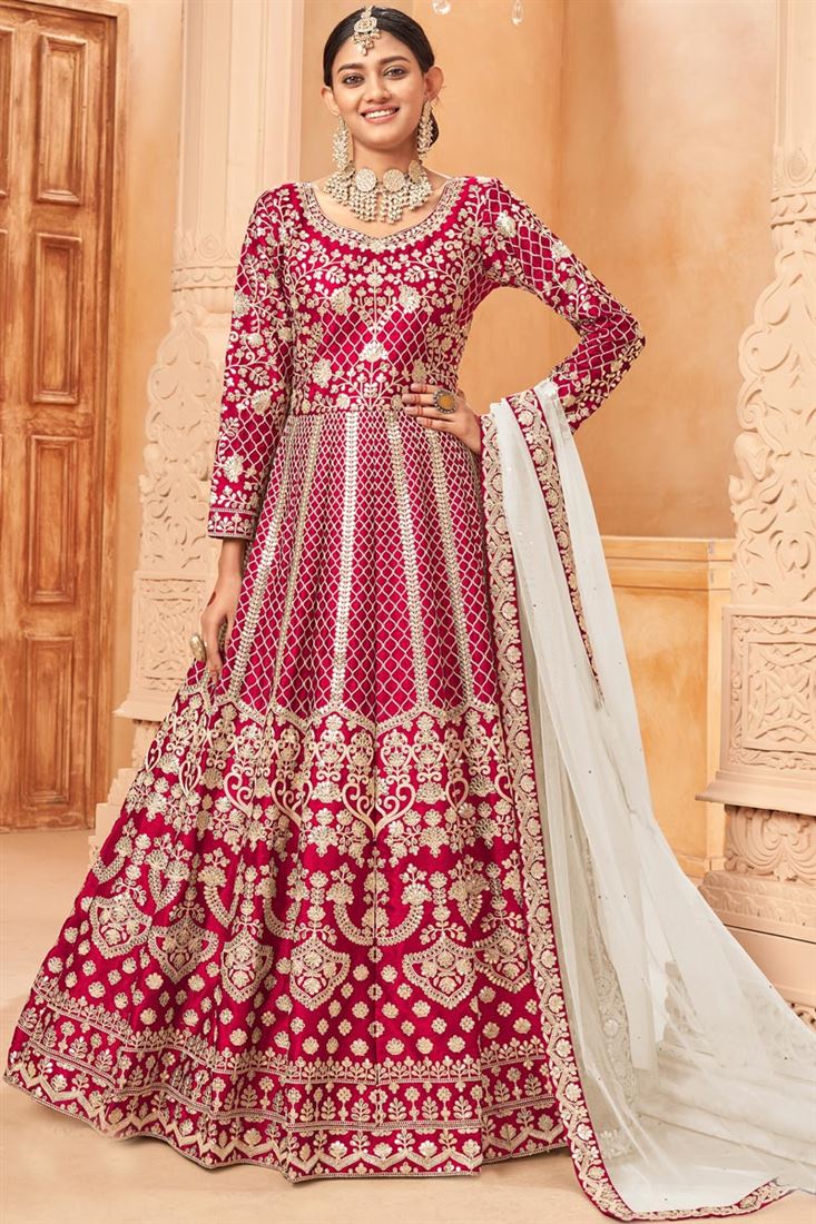 Radiant Rani Color Art Silk Anarkali Suit