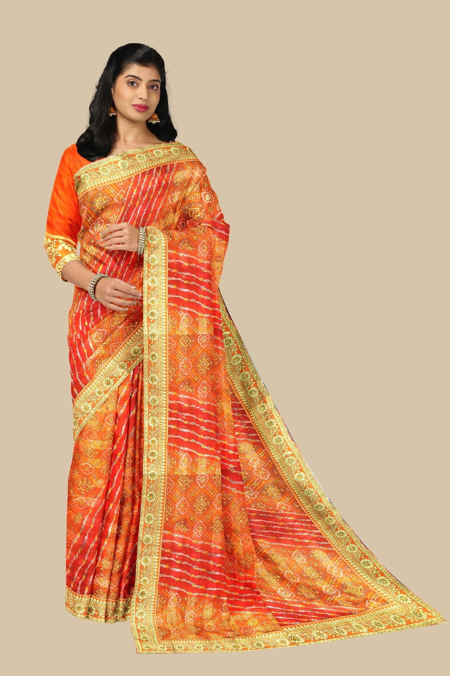 Full hand work designer concept saree with blouse