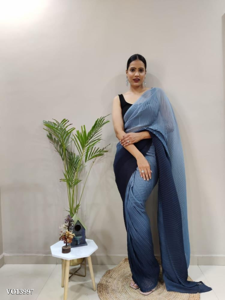 फक्स जॉर्जेट वर्क पैडिंग 2 शेड्स और सिलाई ब्लाउज सभी आकार उपलब्ध, सिलाई ब्लाउज के साथ