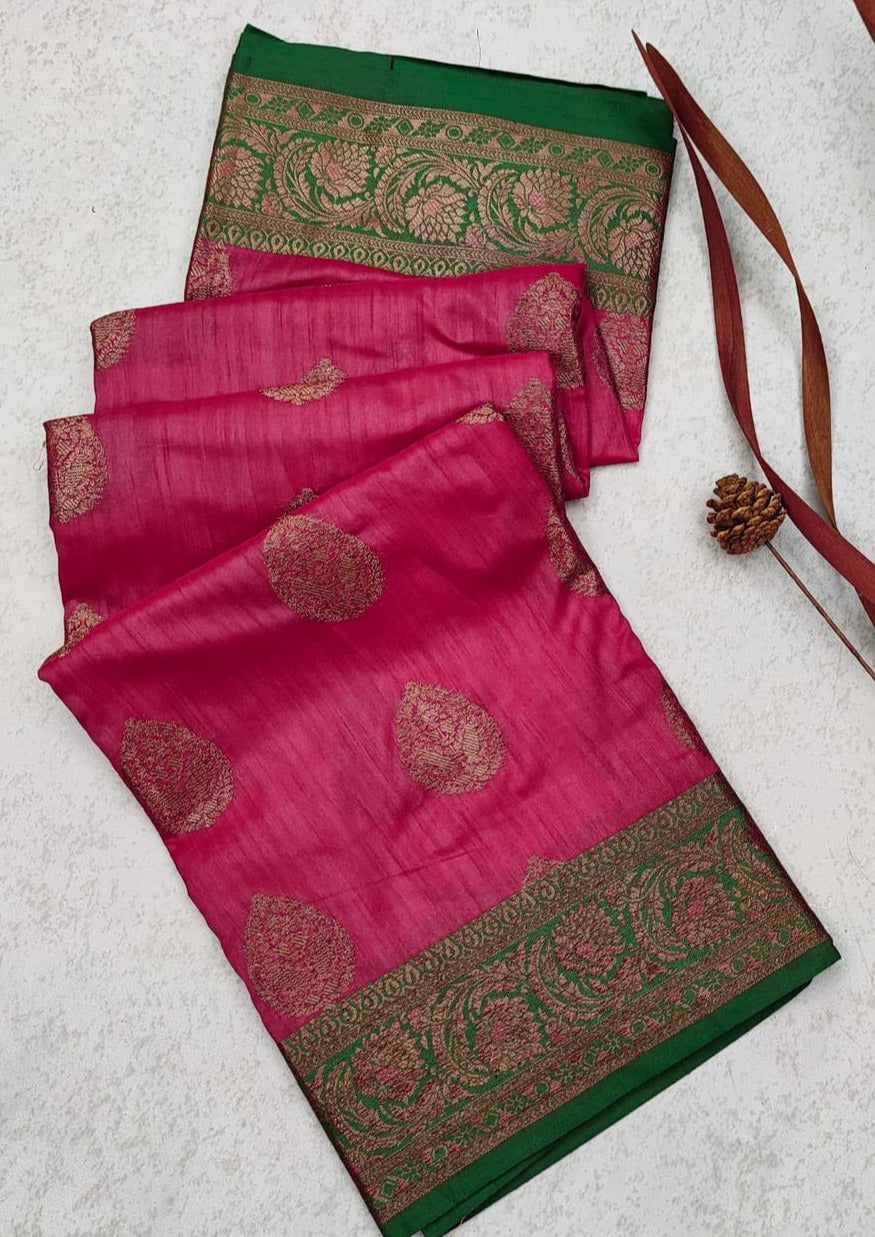 Rani Pink Banarasi Saree