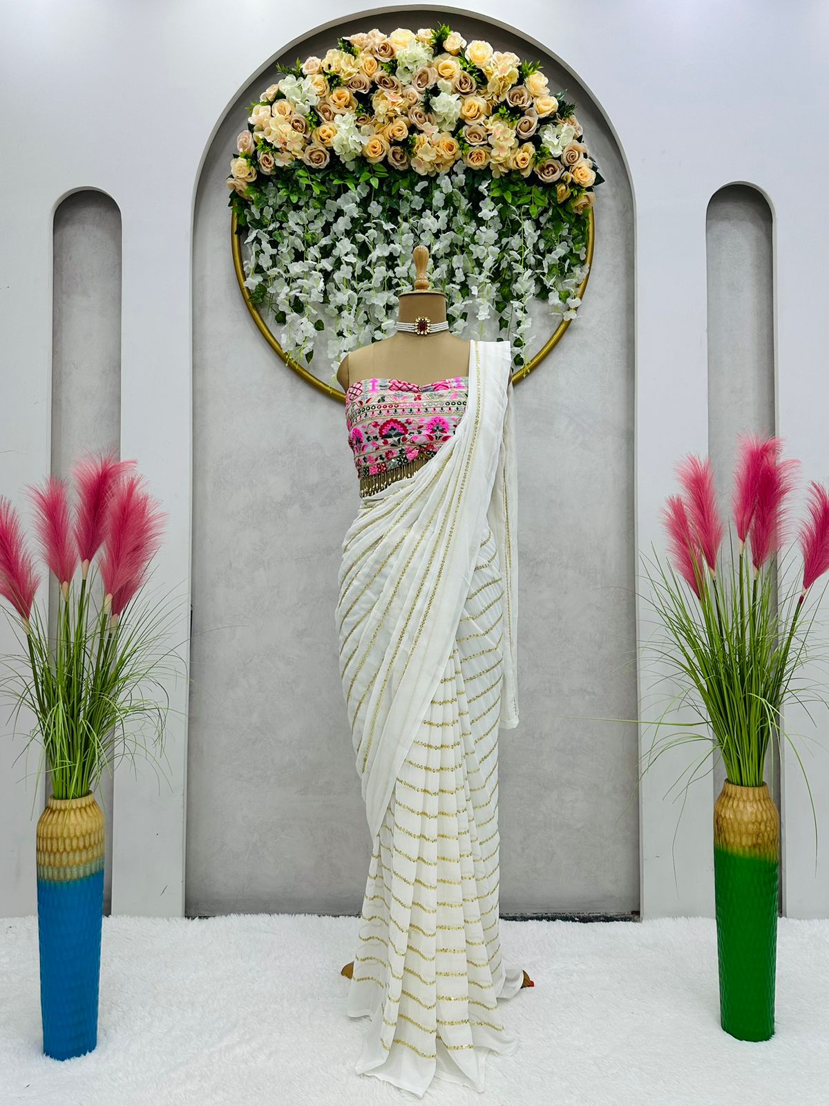 Solid/Plain Bollywood Faux Georgette Saree