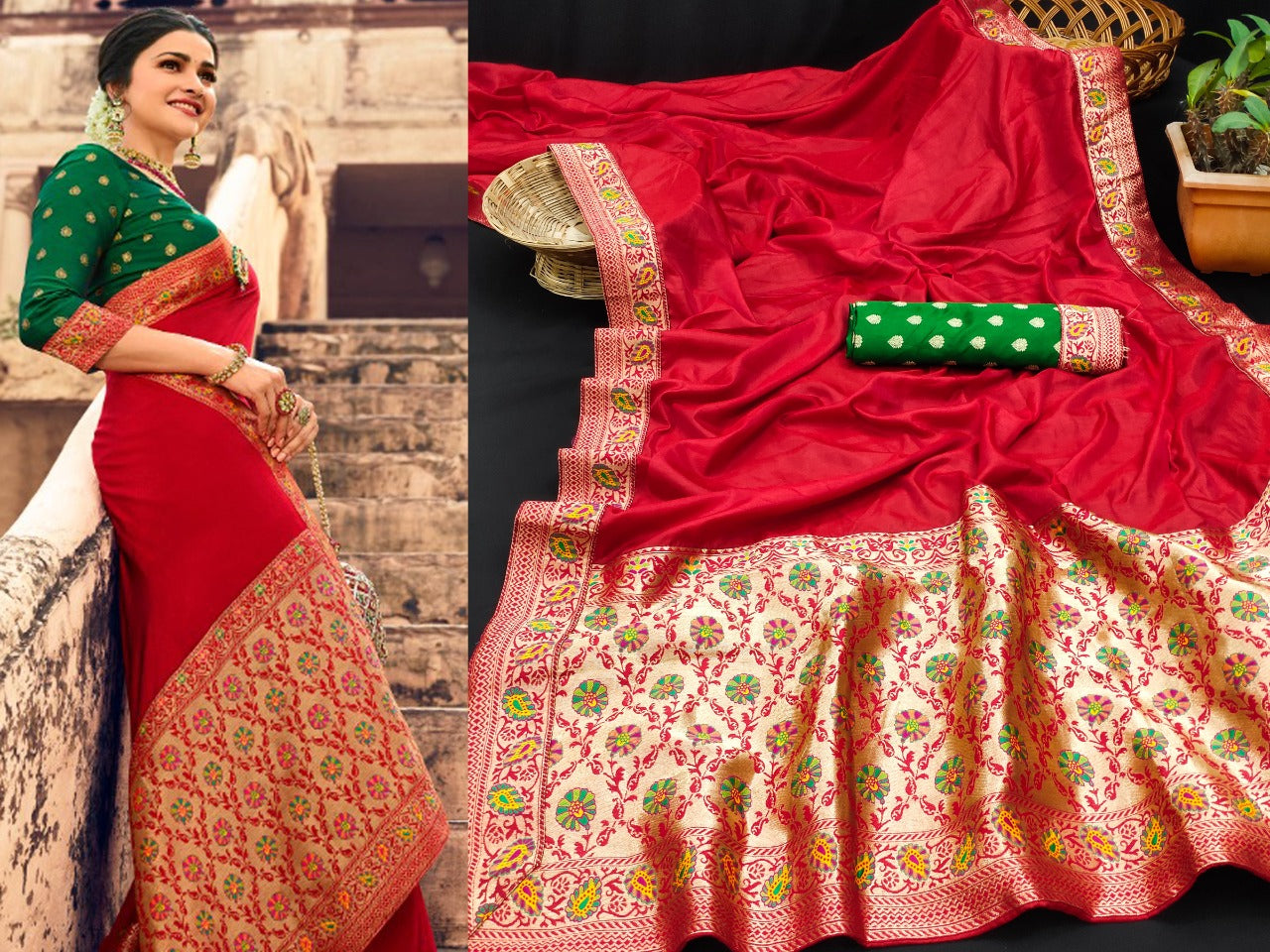 लालित्य पुनर्परिभाषित: प्रीमियम सना सिल्क साड़ी