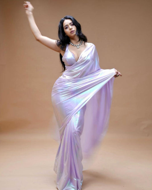 Premium Lilac unicorn Chromatic Designer Sareeat wholesale market surat pretty purple