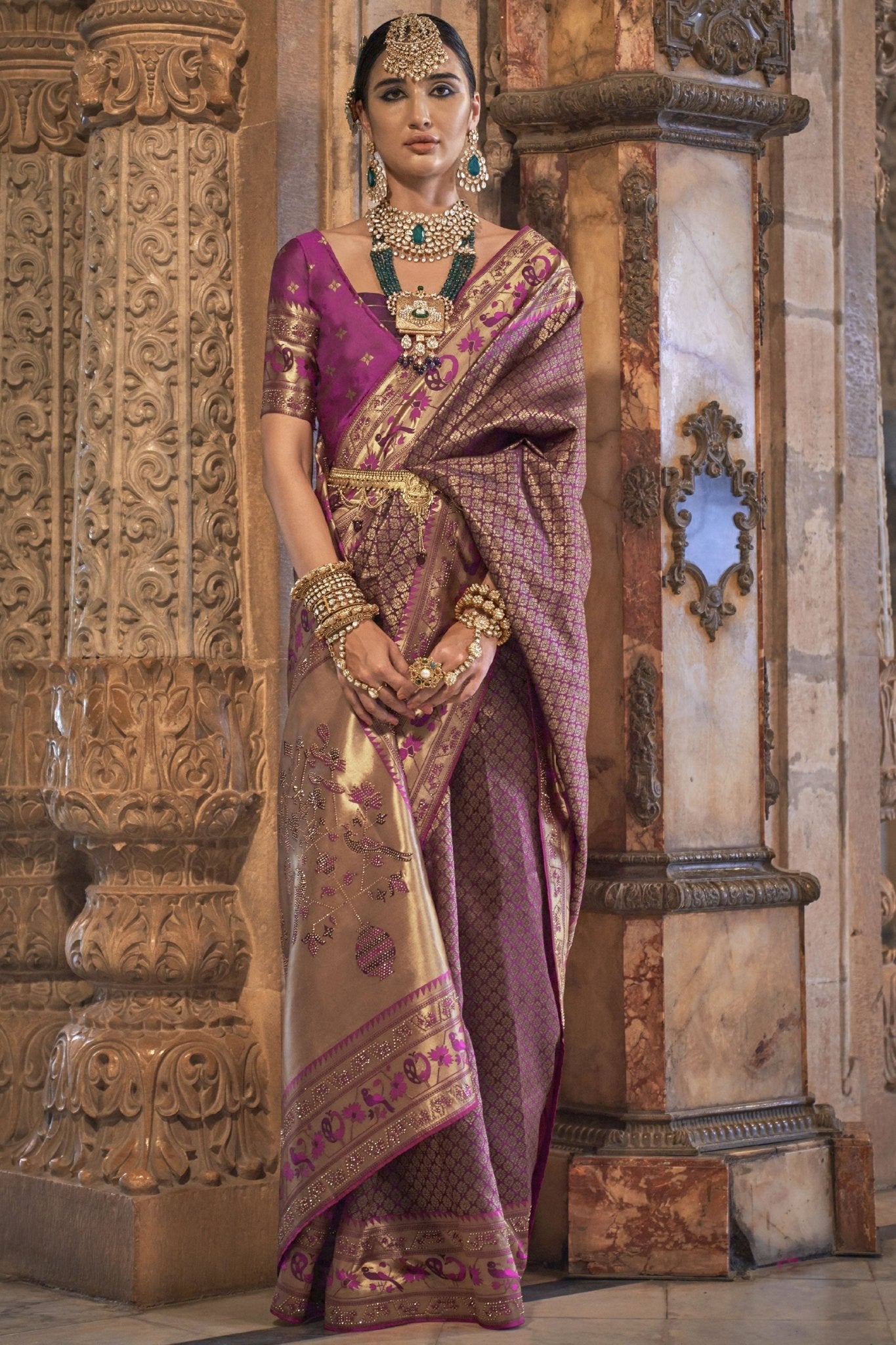 Adorable Magenta Color Function Wear Patola Silk Weaving Work Design Saree - SareesAdorable Magenta Color Function Wear Patola Silk Weaving Work Design Saree