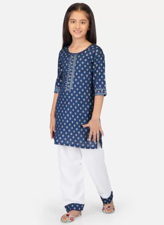 Blue Cotton Salwar Suit