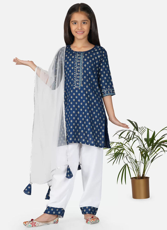 Blue Cotton Salwar Suit