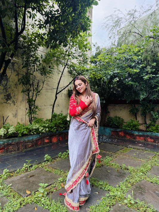 SAUBHAGYAVATI BHAVA Fendy Silk grey