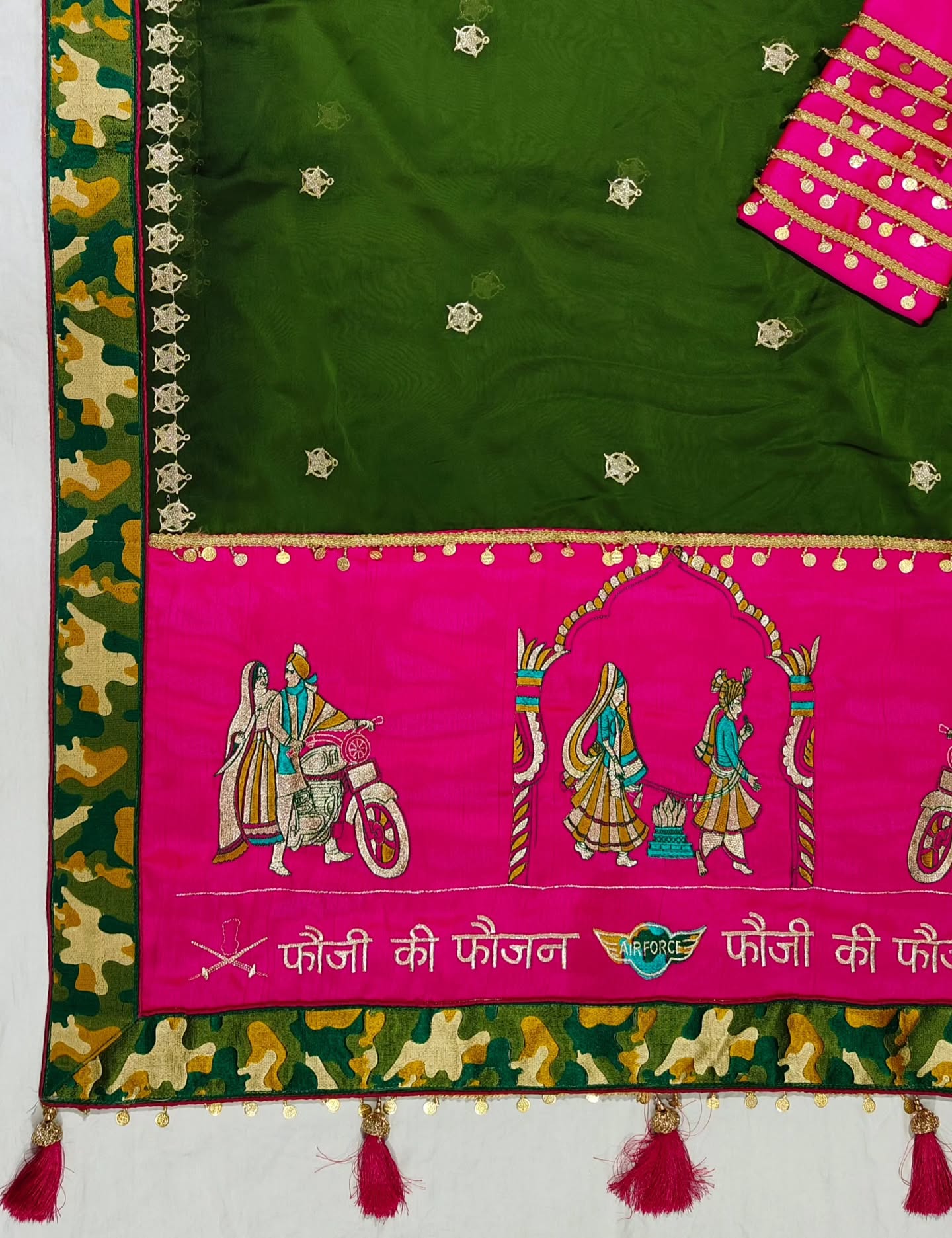 AIR FORCE Fauji Ki Faujan Premium Edition Theme Saree
