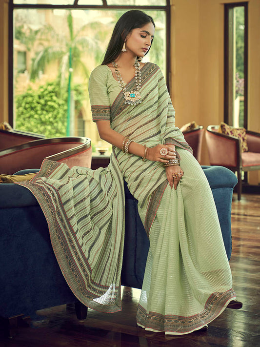 Multicolour Gorgette Designer Saree