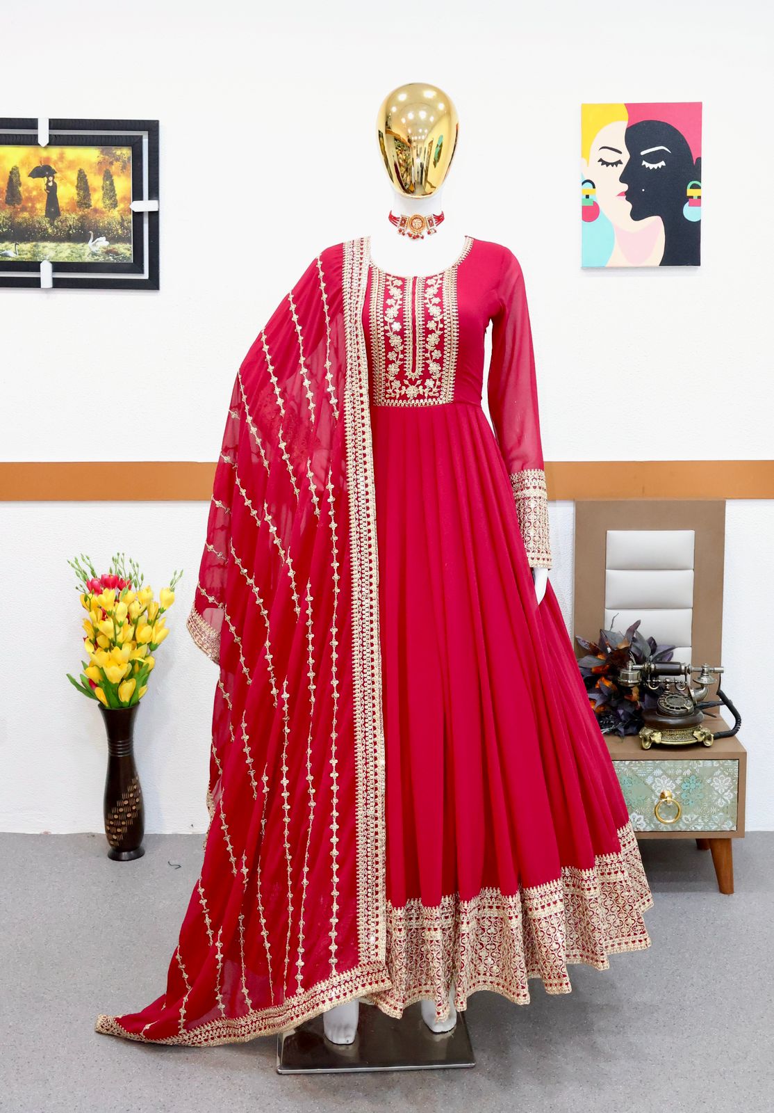 Beautiful Georgette Sequence Work Gown