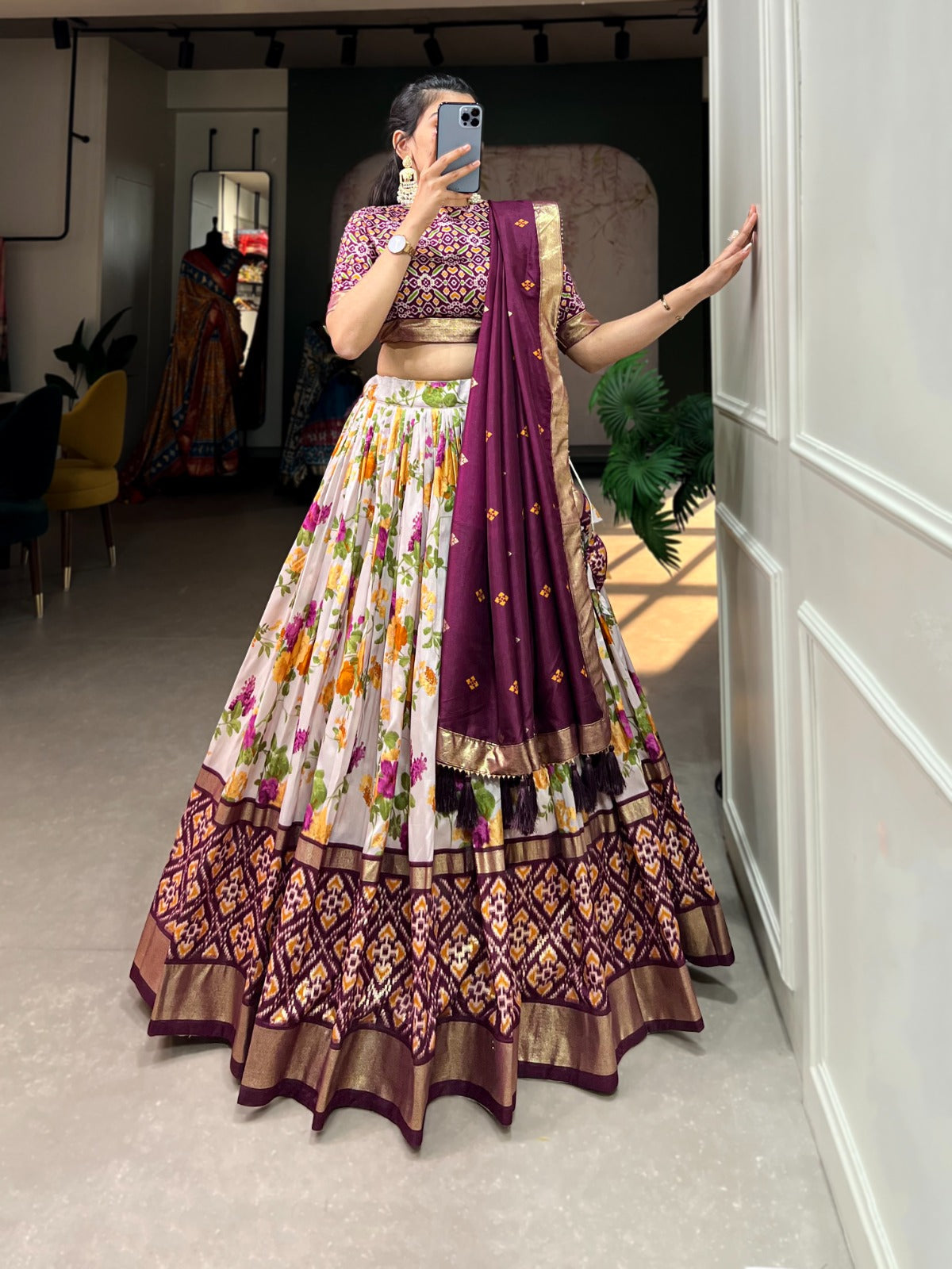 PartyWere Attractive Tussar Silk Lehenga Choli