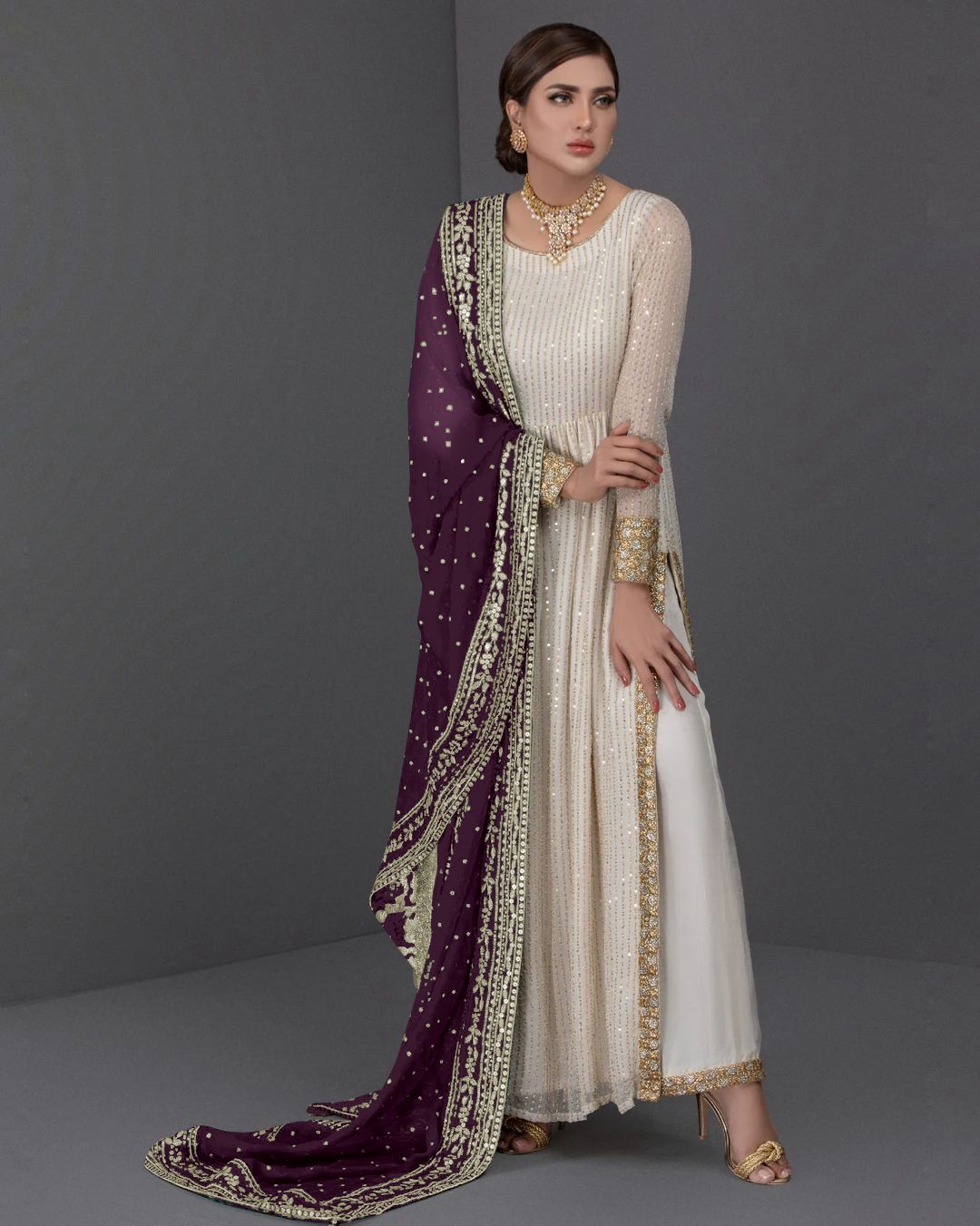 Amazing Heavy Embroidery Sequence Work Gown