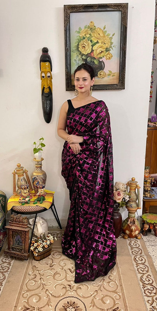 Beautiful Sequence Work Saree