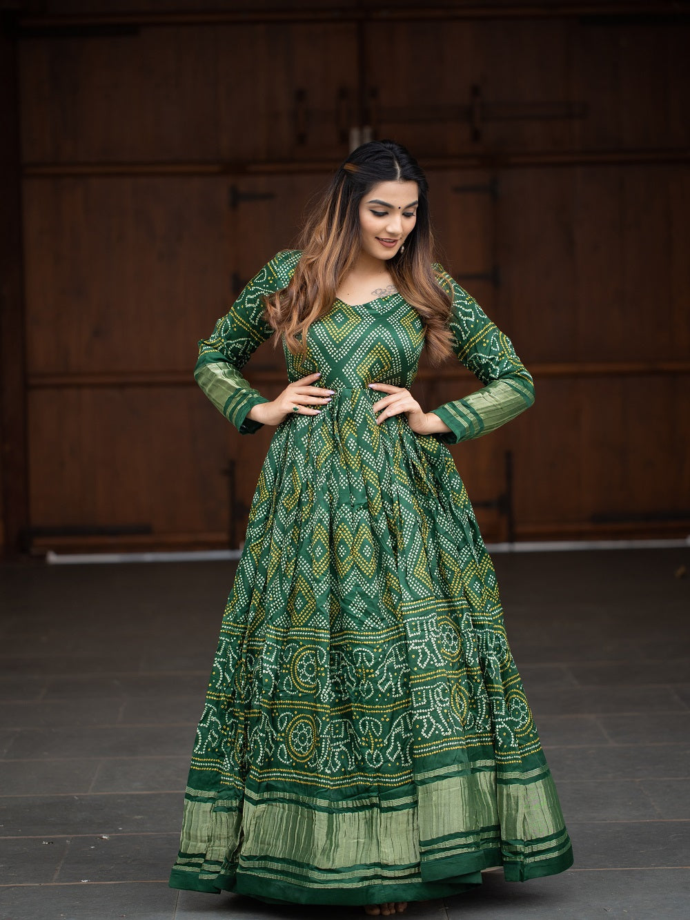 bandhani silk dress Antara Silk Bandhani Dress