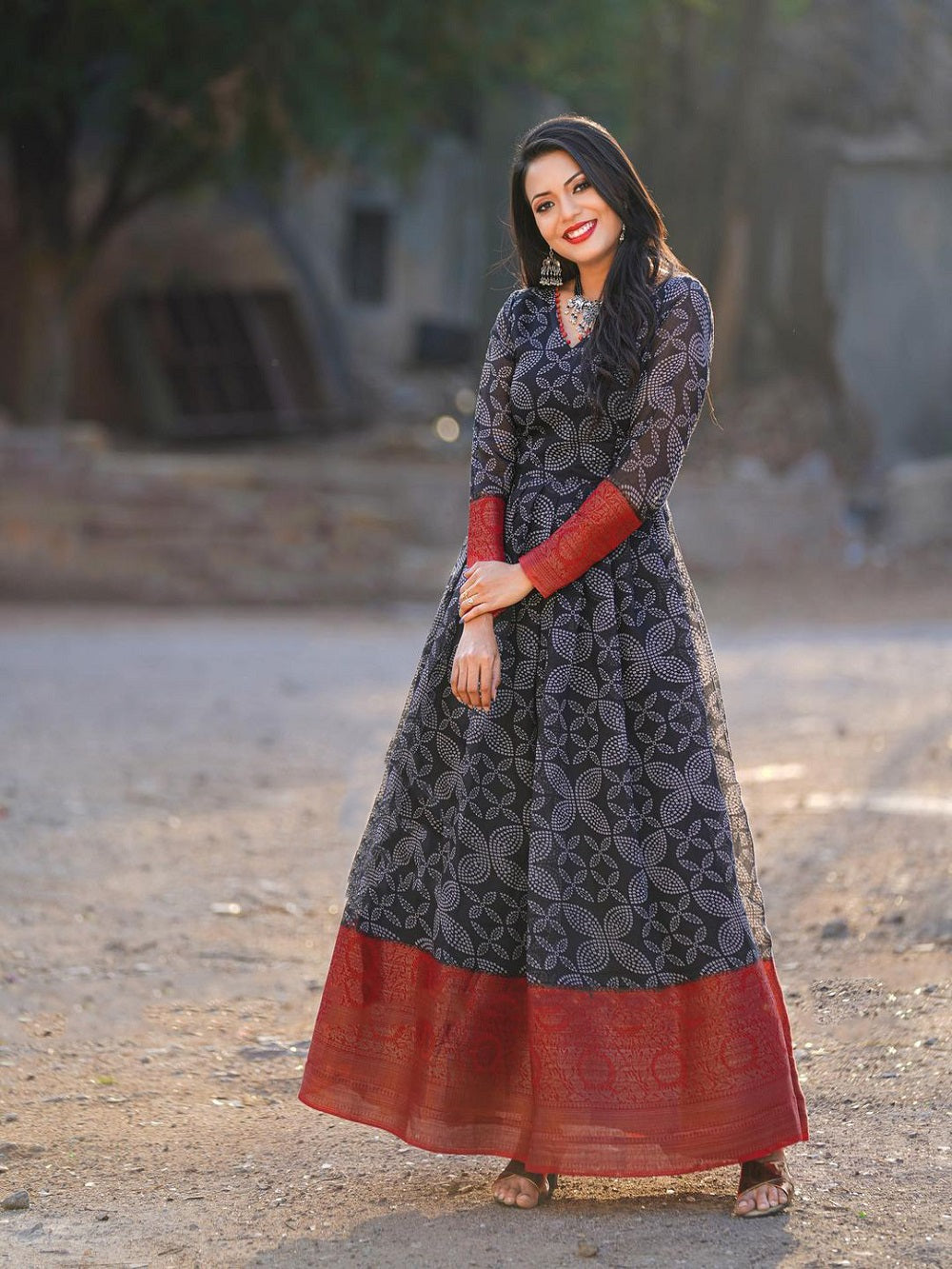 dress design in cotton Hand Block Printed Cotton Dress | Floral Summer Gown