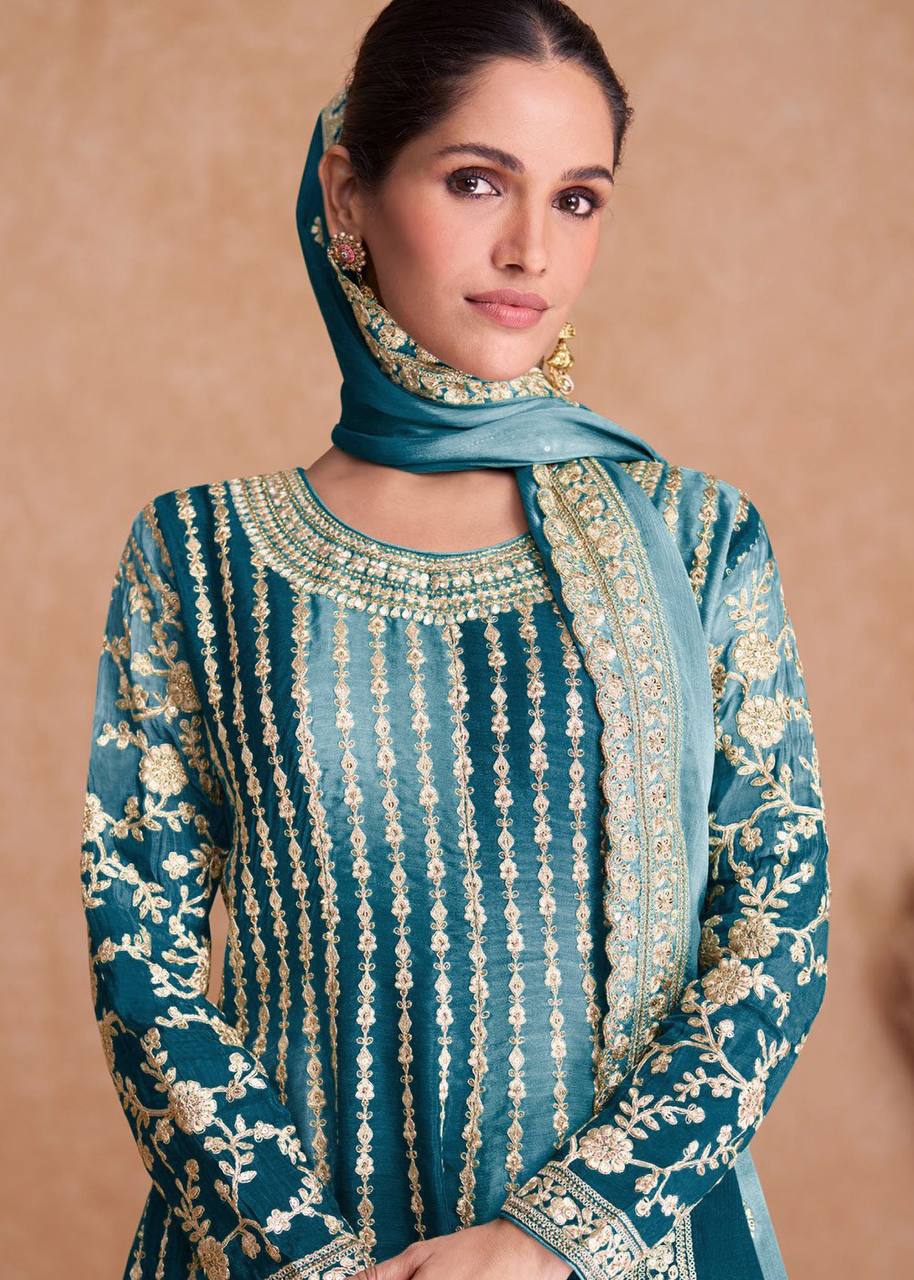 Pakistani Fashion Clothes Sharara Dark Olive Green Silk Pakistani Sharara Suit With Zari Work Pakistani Fashion Clothes Sharara Dark Olive Green Silk Pakistani Sharara Suit With Zari Work