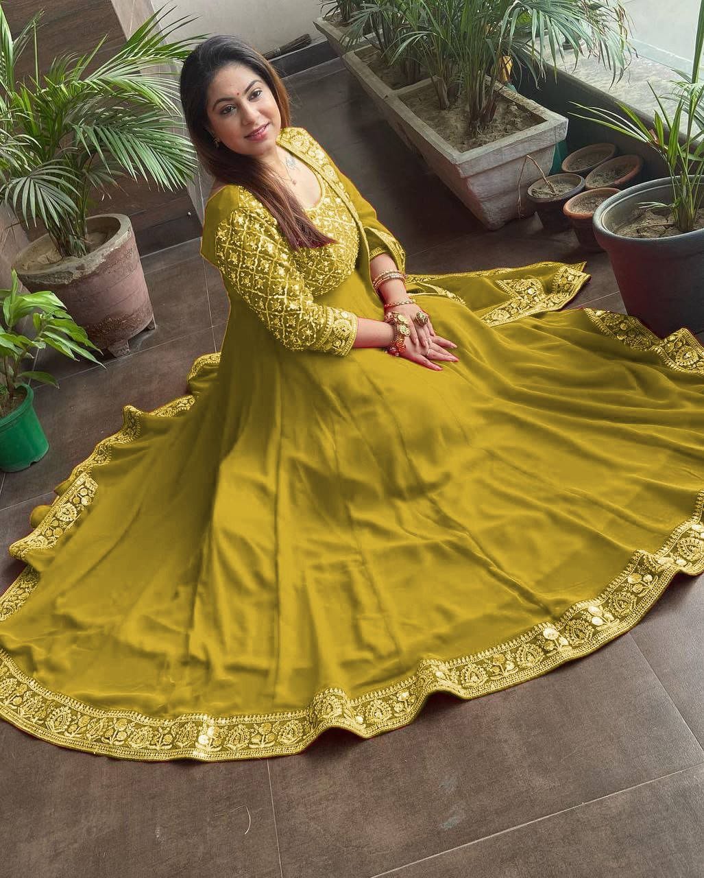 Beautiful Georgette sequence Work Gown