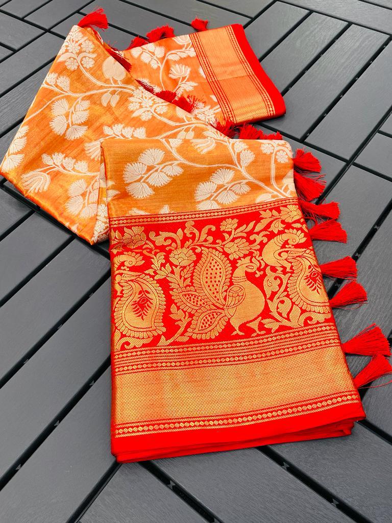 New Launching Banarasi Handloom Pattu Tissue Silk Saree