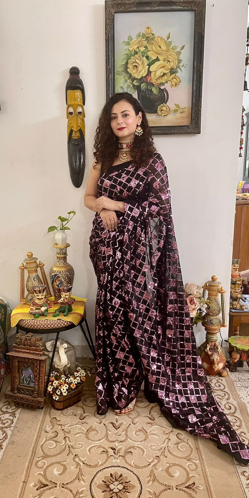 Beautiful Sequence Work Saree