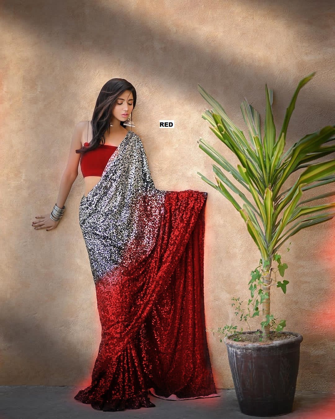 Partywear Bollywood Style Georgette Sequence Work Saree