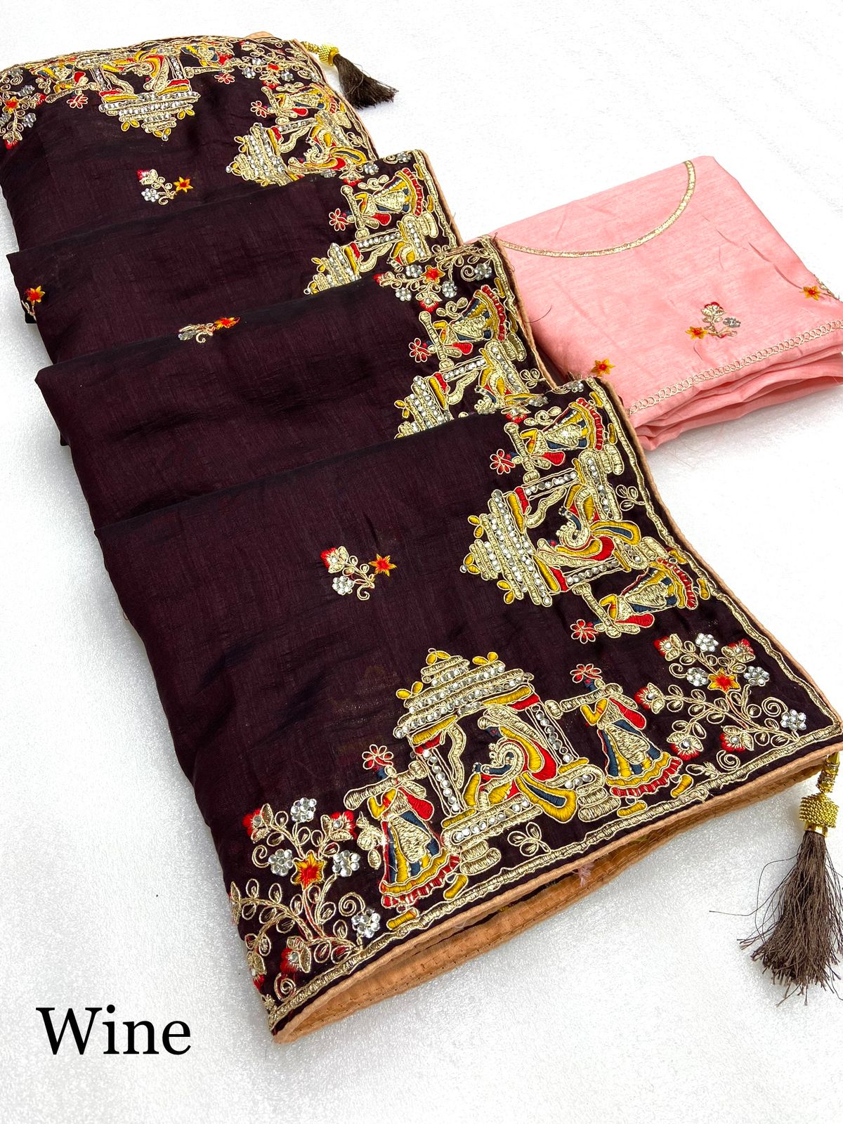 हैवी विचित्रा सिल्क डायमंड वर्क साड़ी