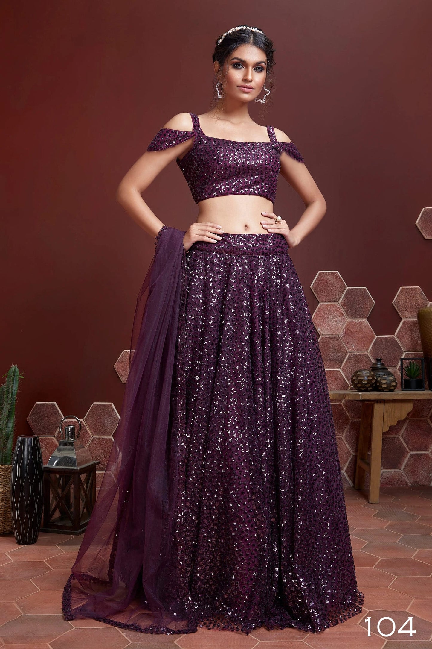 Purple Color Heavy Soft Net Heavy Embroidery Sequins Work Lehenga Choli