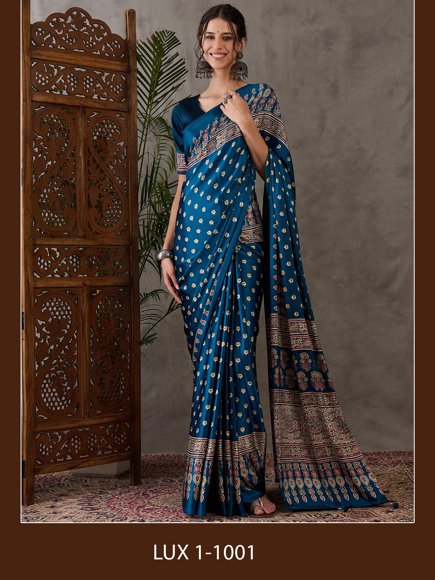 Rana Pure Semi Modal Silk Floral Printed Saree