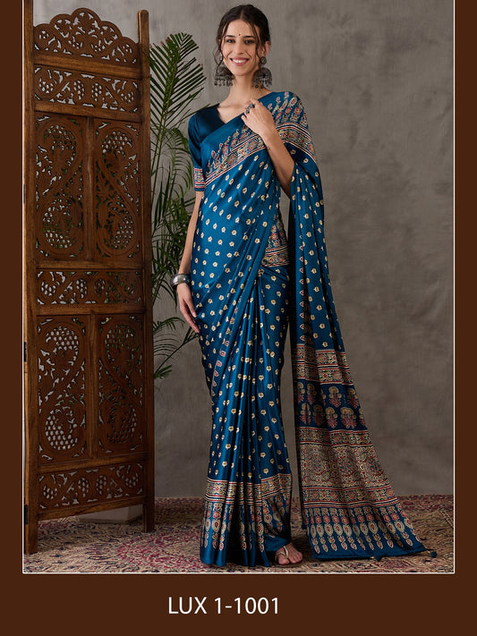 Rana Pure Semi Modal Silk Floral Printed Saree