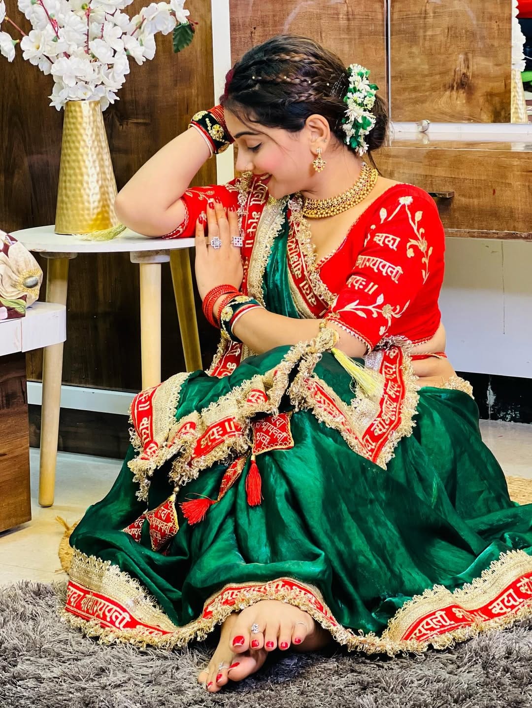 SAUBHAGYAVATI BHAVA Fendy Silk GREEN