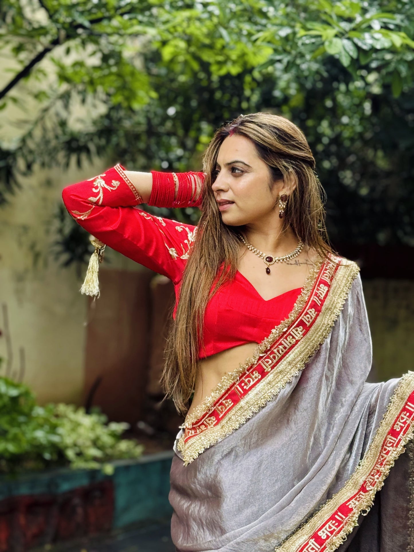 SAUBHAGYAVATI BHAVA Fendy Silk grey