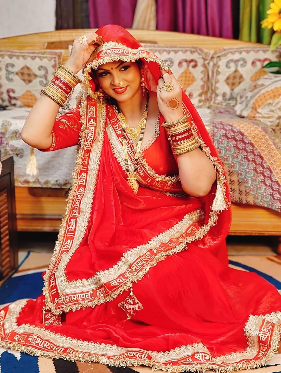 SAUBHAGYAVATI BHAVA Fendy Silk RED