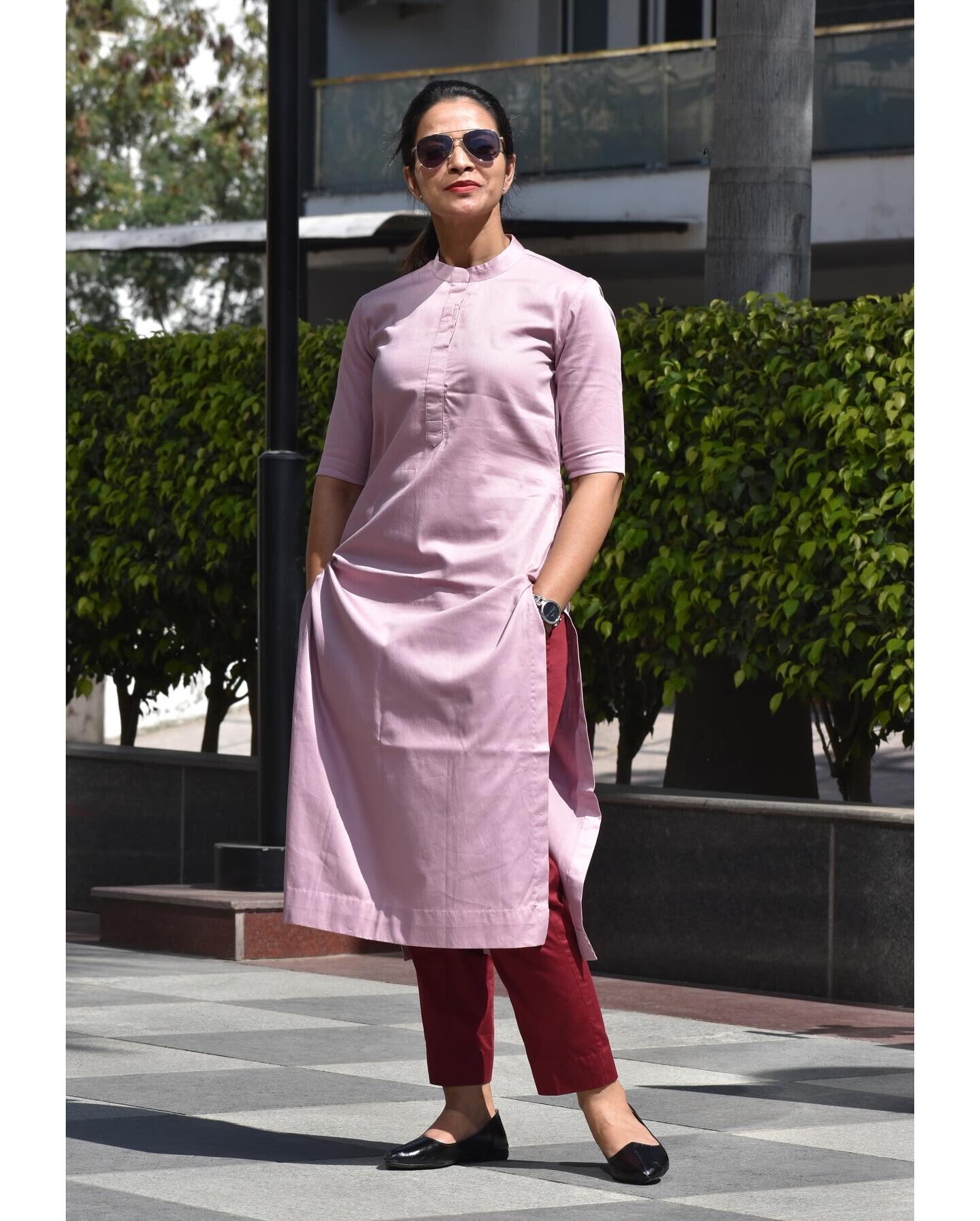 Silk Kurta Set For Indian Party Wear - Silk Straight Kurta Pant Set - Indian Kurta For Women -