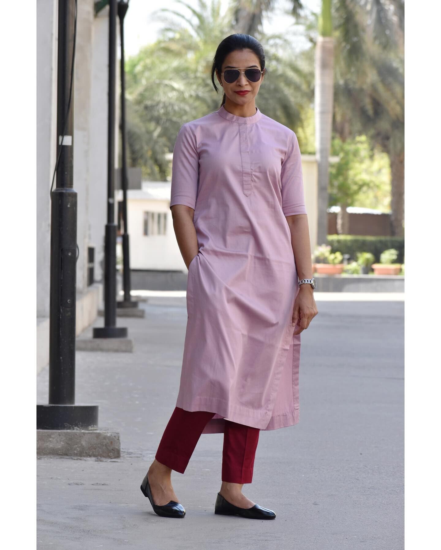 Silk Kurta Set For Indian Party Wear - Silk Straight Kurta Pant Set - Indian Kurta For Women -