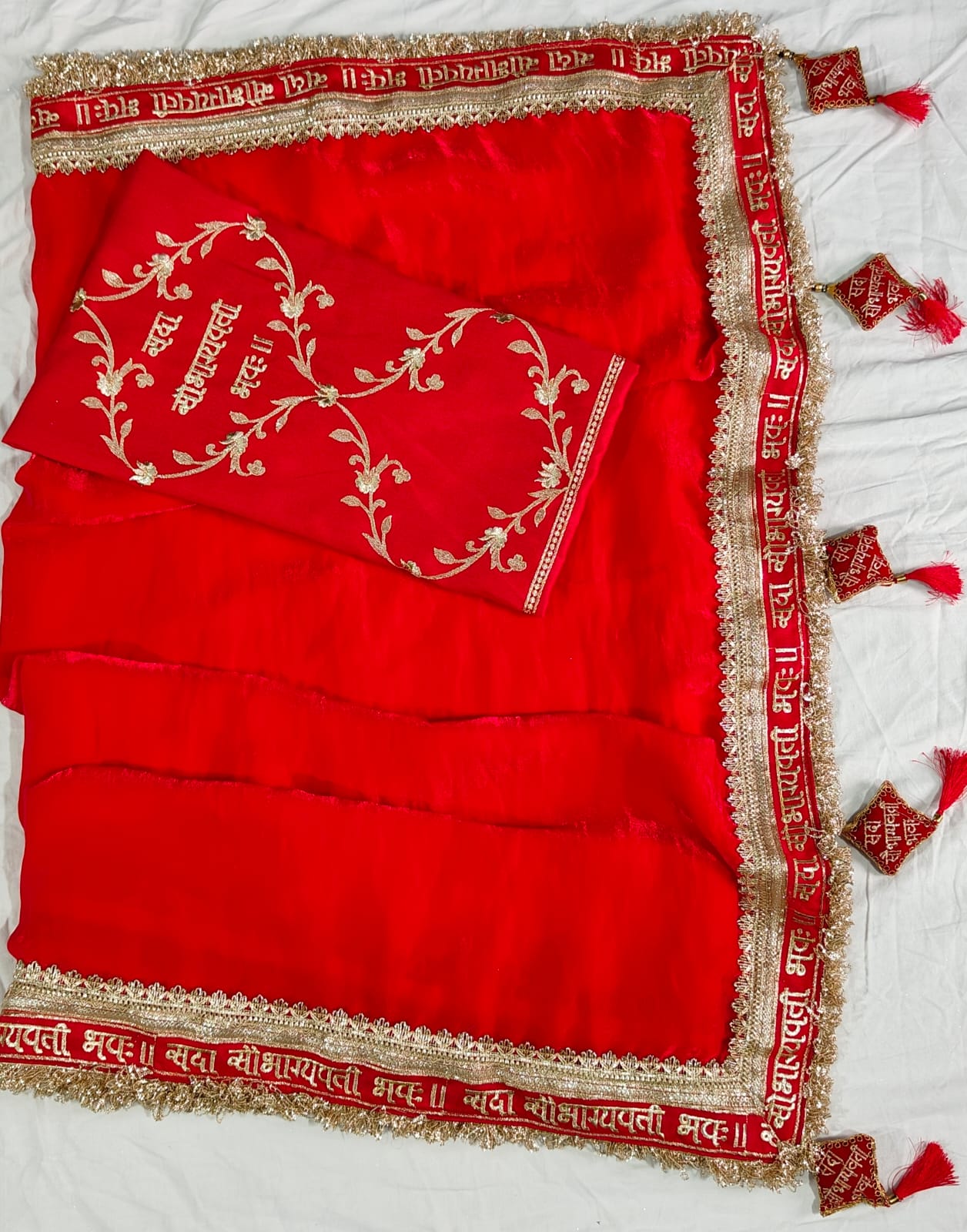 SAUBHAGYAVATI BHAVA Fendy Silk RED