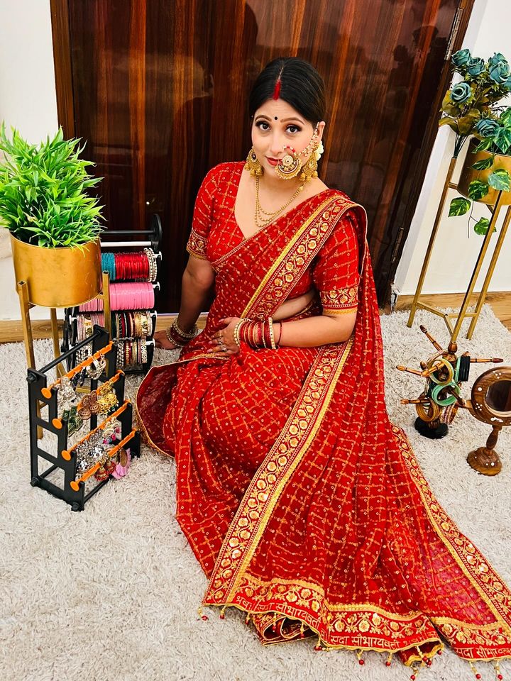 RED COLOUR SPECIAL SAUBHAGYAVATI BHAVA SAREE