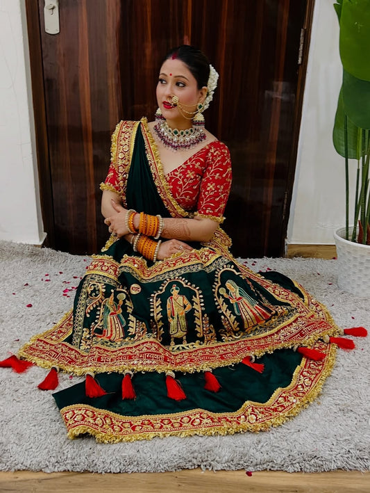 शादी विशेष लाल सोने पनेतर साड़ी ब्लाउज के साथ