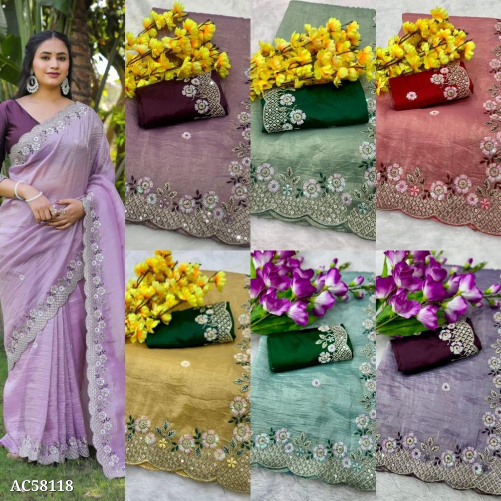 क्रिस्टल ऑर्गेना क्रश फैब्रिक