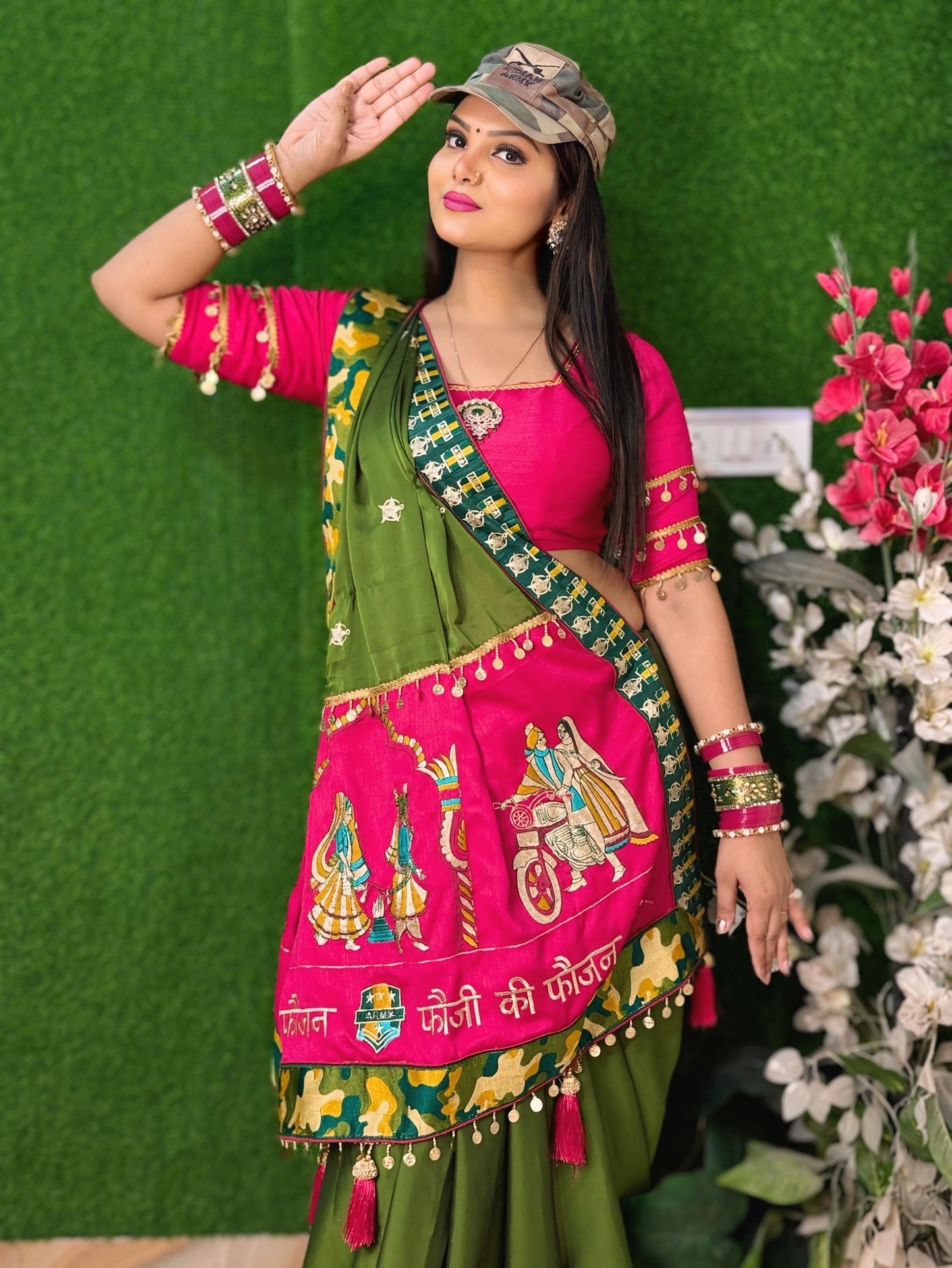 ARMY Fauji Ki Faujan Premium Edition Theme Saree