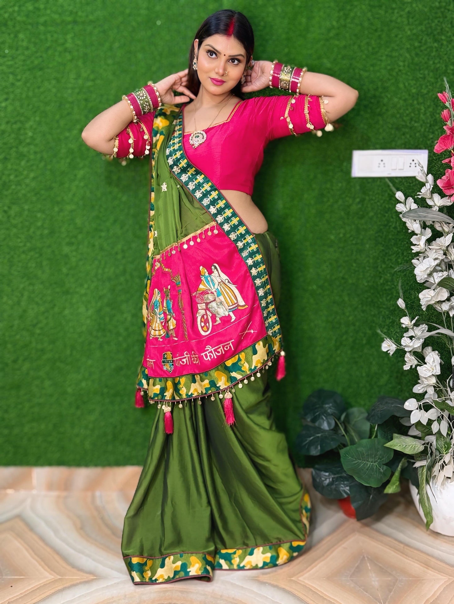 ARMY Fauji Ki Faujan Premium Edition Theme Saree