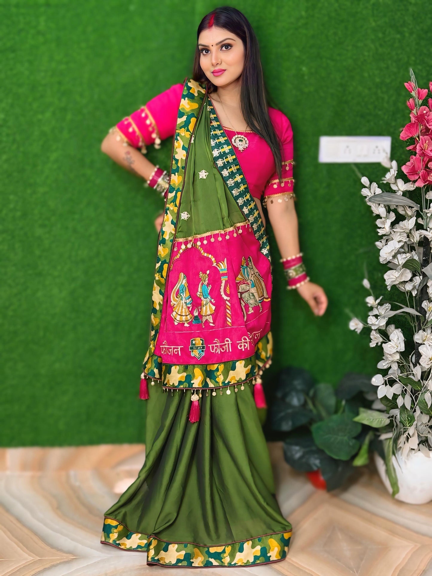 ARMY Fauji Ki Faujan Premium Edition Theme Saree
