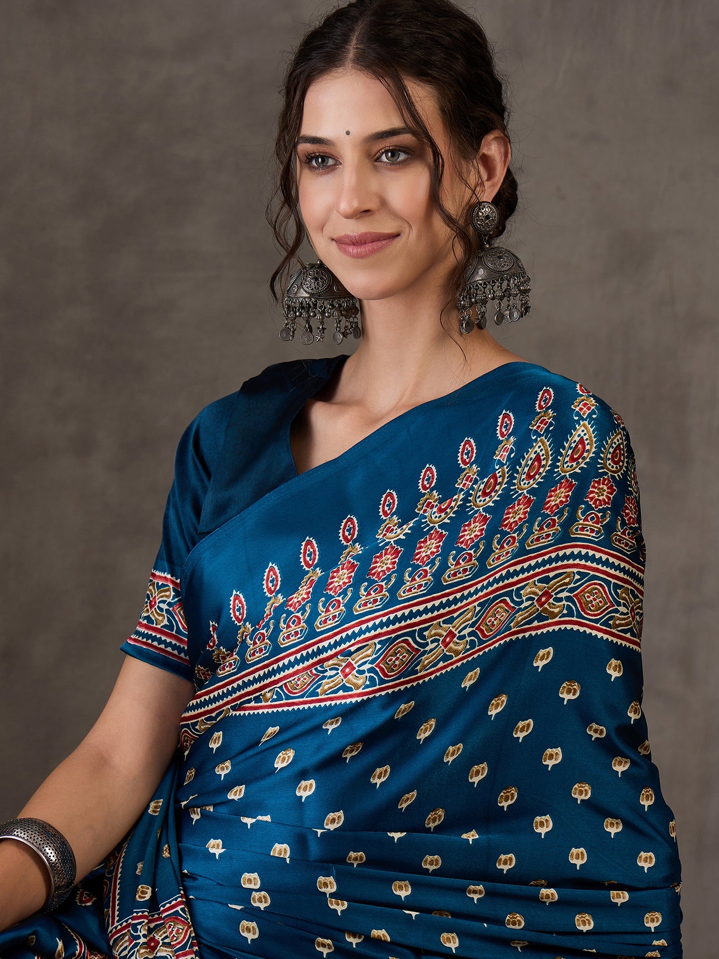 Rana Pure Semi Modal Silk Floral Printed Saree