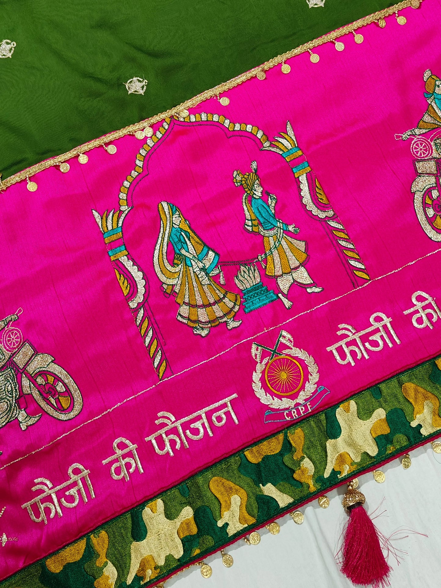 CRPF Fauji Ki Faujan Premium Edition Theme Saree