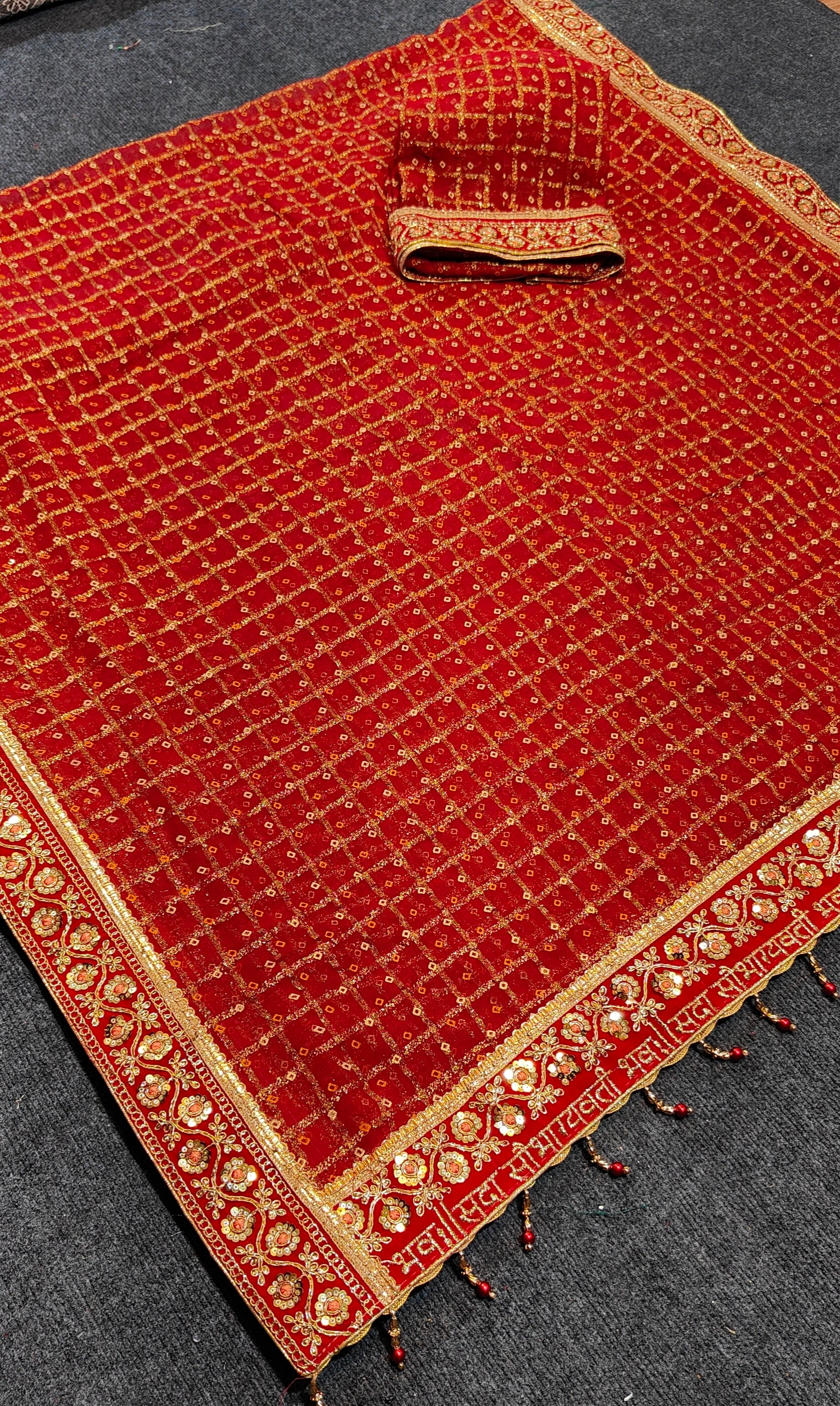 RED COLOUR SPECIAL SAUBHAGYAVATI BHAVA SAREE